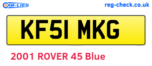 KF51MKG are the vehicle registration plates.