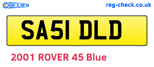 SA51DLD are the vehicle registration plates.