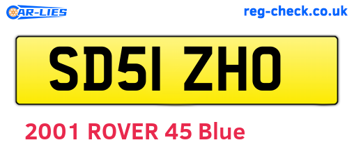 SD51ZHO are the vehicle registration plates.