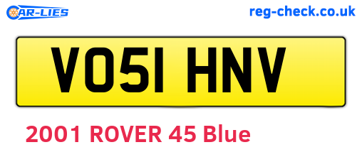 VO51HNV are the vehicle registration plates.