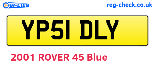 YP51DLY are the vehicle registration plates.