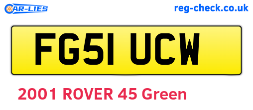 FG51UCW are the vehicle registration plates.