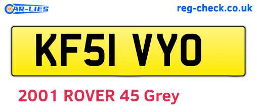 KF51VYO are the vehicle registration plates.