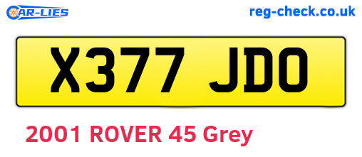 X377JDO are the vehicle registration plates.