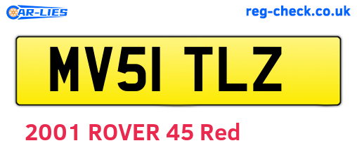 MV51TLZ are the vehicle registration plates.