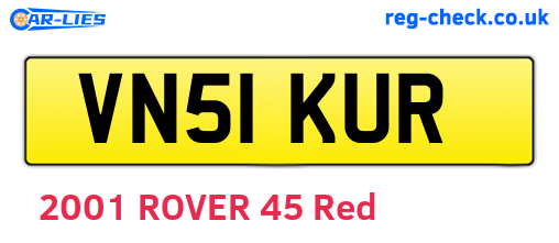 VN51KUR are the vehicle registration plates.