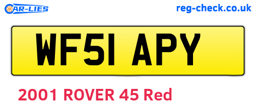 WF51APY are the vehicle registration plates.