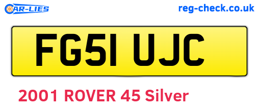 FG51UJC are the vehicle registration plates.