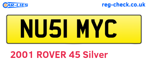 NU51MYC are the vehicle registration plates.