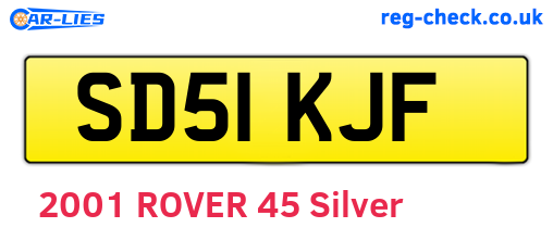 SD51KJF are the vehicle registration plates.