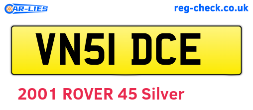 VN51DCE are the vehicle registration plates.