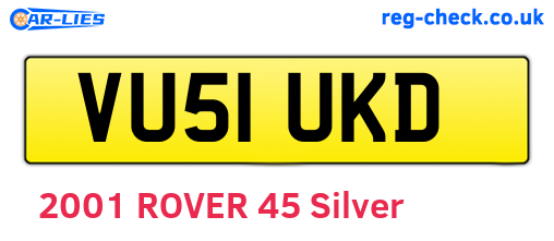 VU51UKD are the vehicle registration plates.