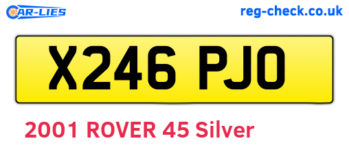 X246PJO are the vehicle registration plates.