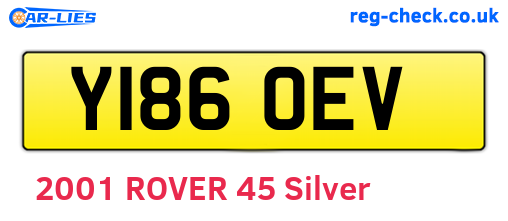 Y186OEV are the vehicle registration plates.