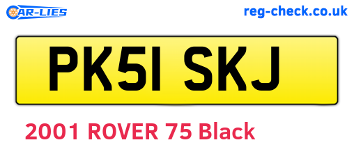 PK51SKJ are the vehicle registration plates.