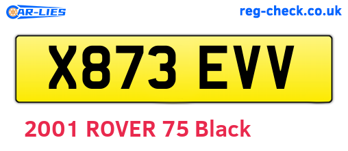 X873EVV are the vehicle registration plates.