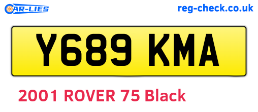 Y689KMA are the vehicle registration plates.