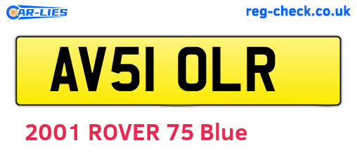 AV51OLR are the vehicle registration plates.