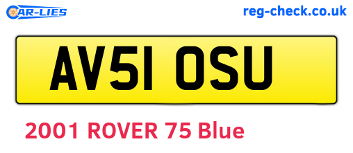 AV51OSU are the vehicle registration plates.