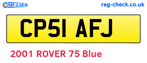 CP51AFJ are the vehicle registration plates.