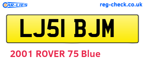 LJ51BJM are the vehicle registration plates.