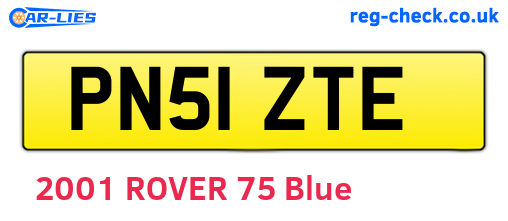 PN51ZTE are the vehicle registration plates.