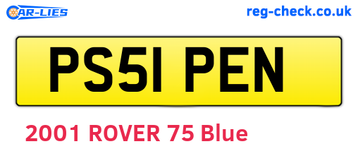 PS51PEN are the vehicle registration plates.