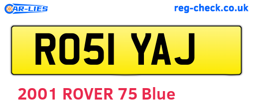RO51YAJ are the vehicle registration plates.