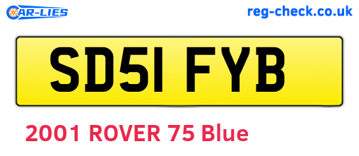 SD51FYB are the vehicle registration plates.