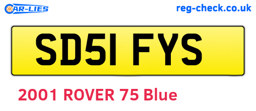 SD51FYS are the vehicle registration plates.