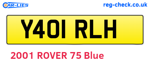 Y401RLH are the vehicle registration plates.