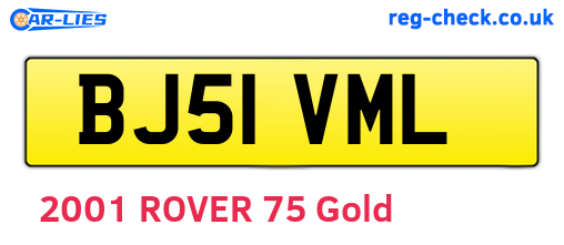 BJ51VML are the vehicle registration plates.