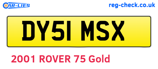 DY51MSX are the vehicle registration plates.