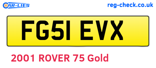 FG51EVX are the vehicle registration plates.