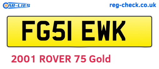 FG51EWK are the vehicle registration plates.
