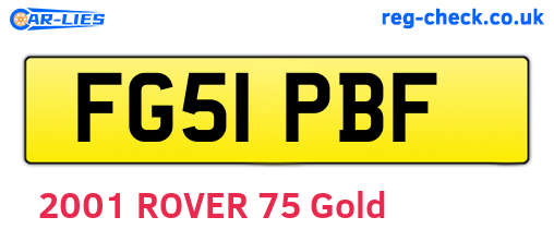 FG51PBF are the vehicle registration plates.