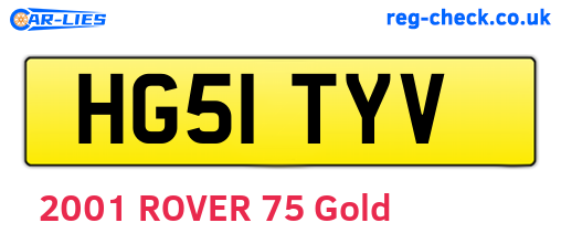 HG51TYV are the vehicle registration plates.