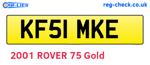 KF51MKE are the vehicle registration plates.