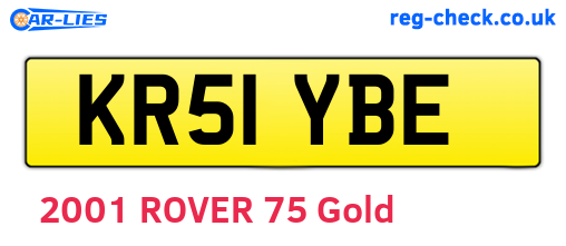 KR51YBE are the vehicle registration plates.