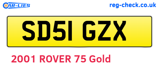SD51GZX are the vehicle registration plates.