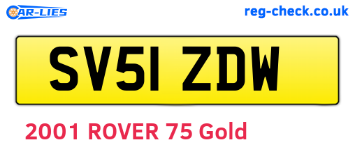 SV51ZDW are the vehicle registration plates.