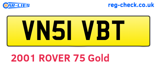 VN51VBT are the vehicle registration plates.