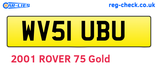 WV51UBU are the vehicle registration plates.