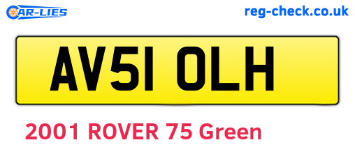 AV51OLH are the vehicle registration plates.