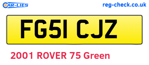 FG51CJZ are the vehicle registration plates.