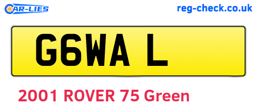 G6WAL are the vehicle registration plates.