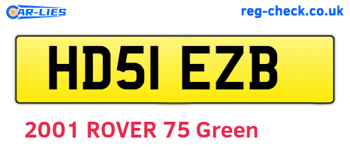 HD51EZB are the vehicle registration plates.