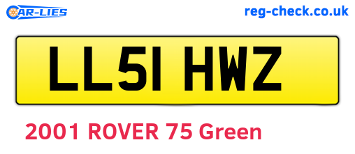 LL51HWZ are the vehicle registration plates.