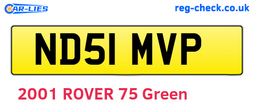 ND51MVP are the vehicle registration plates.