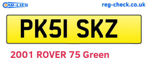 PK51SKZ are the vehicle registration plates.